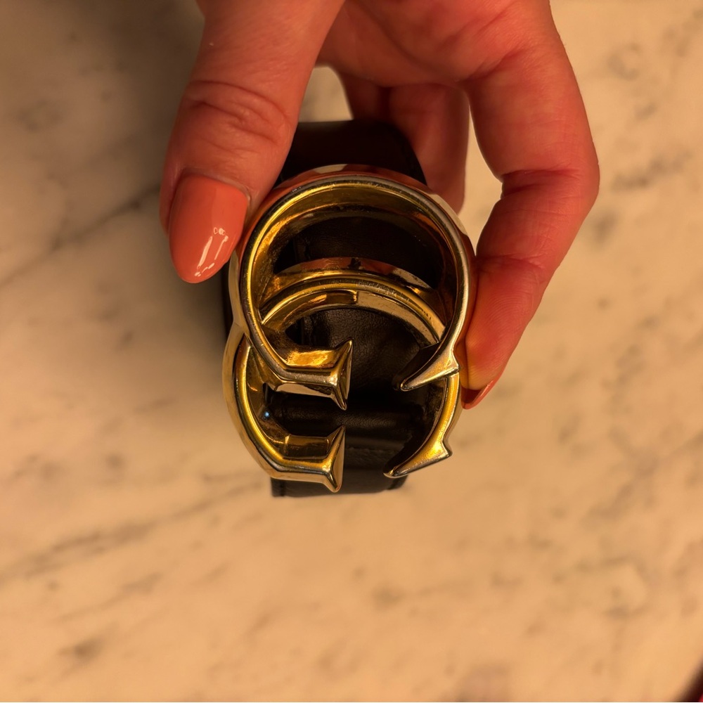 Gucci Black Belt with Gold Buckle